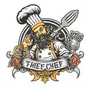 a meaning ful design for someone who is a chef and also a programmer  and a deep person in oldschool design  tattoo design idea
