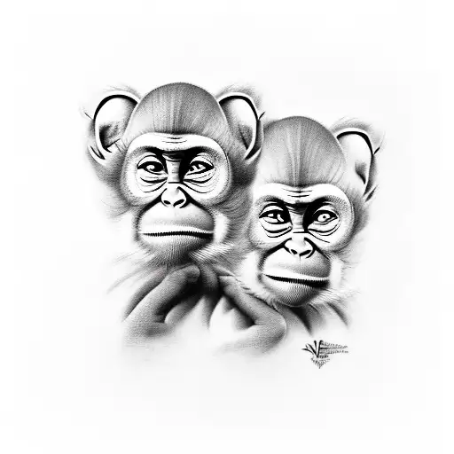 3 wise monkeys tattoo design idea