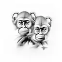 3 wise monkeys tattoo design idea