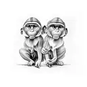 3 wise monkeys tattoo design idea