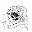 Burning rose tattoo design idea