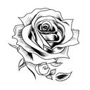 Burning rose tattoo design idea