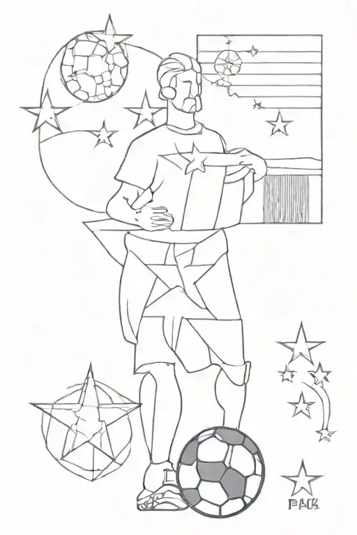 Argentina world cup with the three stars tattoo design idea