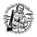 saint christopher with jesus tattoo design idea