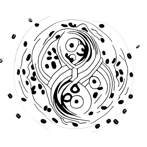 Yin Yang made of coffee beans tattoo design idea