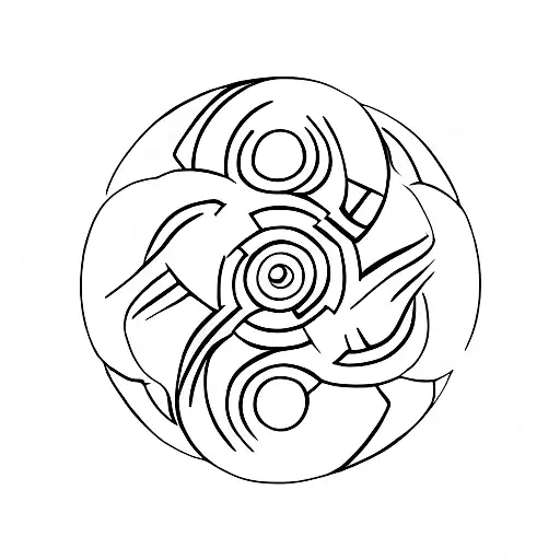 Civil worker balancing a Yin Yang symbol tattoo design idea