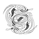 Yin Yang koi fish tattoo design idea