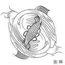 Yin Yang koi fish tattoo design idea