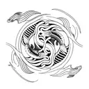 Yin Yang koi fish tattoo design idea