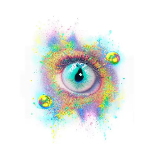 rainbow  dripping  tattoo design idea