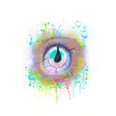 rainbow  dripping  tattoo design idea