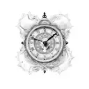 antique clock tattoo design idea
