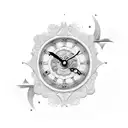 antique clock tattoo design idea