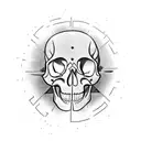 antique clock, going into nothing around a skull tattoo design idea