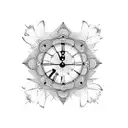 antique clock tattoo design idea