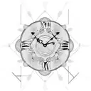 antique clock tattoo design idea