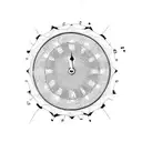 antique clock tattoo design idea