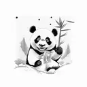 panda calling with a stack of money tattoo design idea