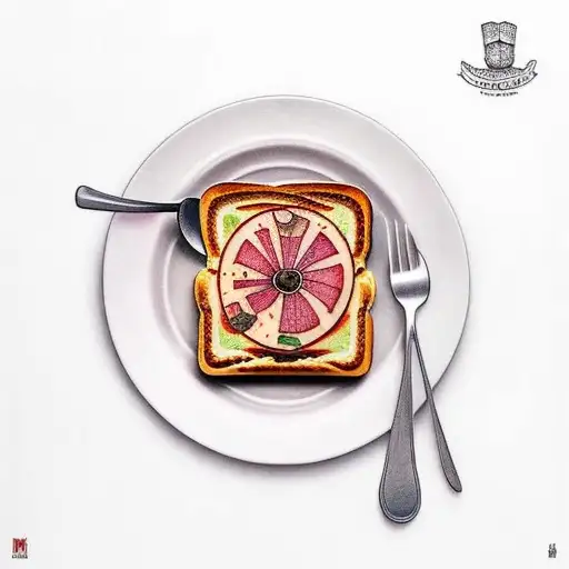 York ham toast and a coffee tattoo design idea