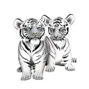 tiger with 3 cubs tattoo design idea