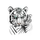 tiger with 3 cubs tattoo design idea