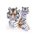 tiger with 3 cubs tattoo design idea