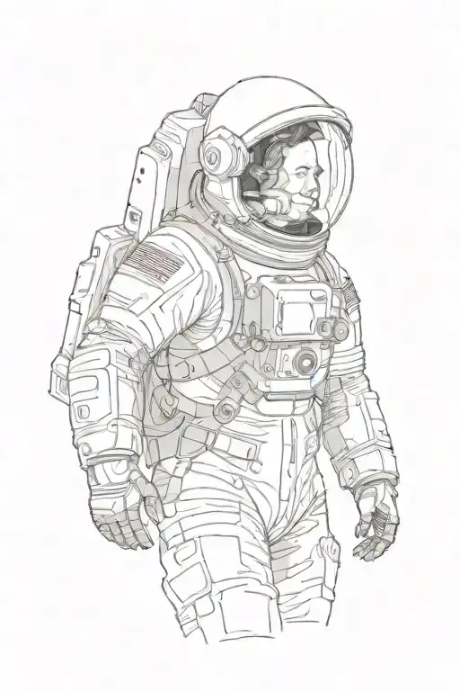 astronaut with interstellar movie tattoo design idea