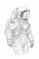astronaut with interstellar movie tattoo design idea