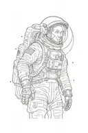 astronaut with interstellar movie tattoo design idea