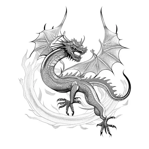 a oriental dragon tattoo design idea