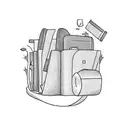 books, suitcase, airplane,  tattoo design idea