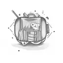 books, suitcase, airplane,  tattoo design idea