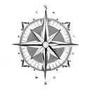 compass with six arrows tattoo design idea