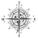 compass with six arrows tattoo design idea