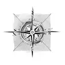 compass with six arrows tattoo design idea