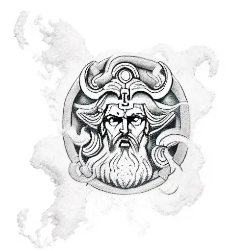 Zeus poseidon and ares connected to an ancient map tattoo design idea