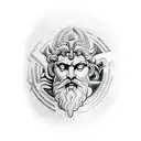 Zeus poseidon and ares connected to an ancient map tattoo design idea