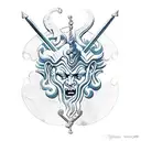 Zeus poseidon and ares connected to an ancient map tattoo design idea