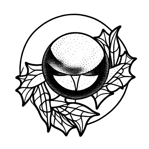 crystal ball with dead flowers tattoo design idea
