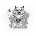 The Name Gambill with pocker chips and deck cards tattoo design idea