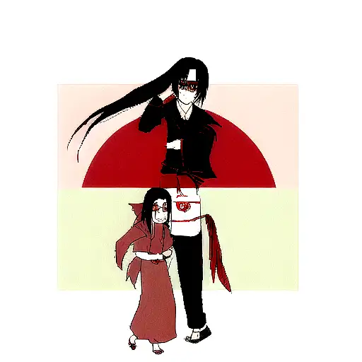 itachi uchiha, sharingan, crow tattoo design idea