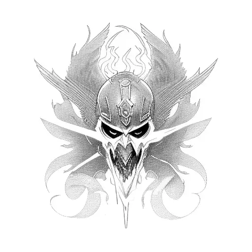 phoenix sleave warrior strength biker tattoo design idea