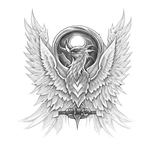 phoenix warrior strength sleeve design  tattoo design idea