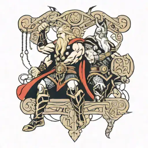 thor and odin hanging tattoo design idea