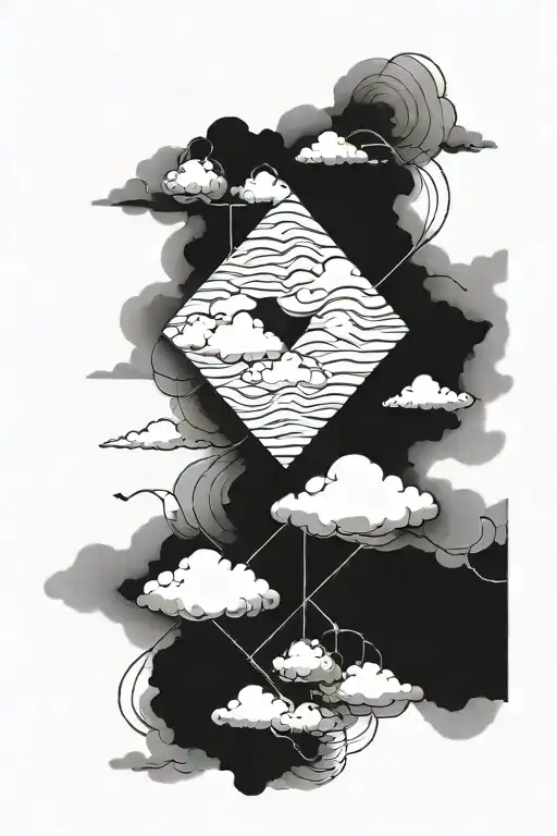 clouds and shading very simple tattoo design idea
