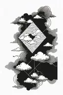 clouds and shading very simple tattoo design idea