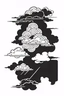 clouds and shading very simple tattoo design idea