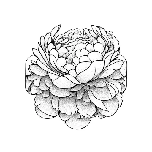 Peony tattoo design idea
