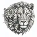 Lion and Rattlesnake  tattoo design idea