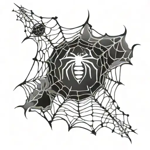 spiderweb around nipple tattoo design idea